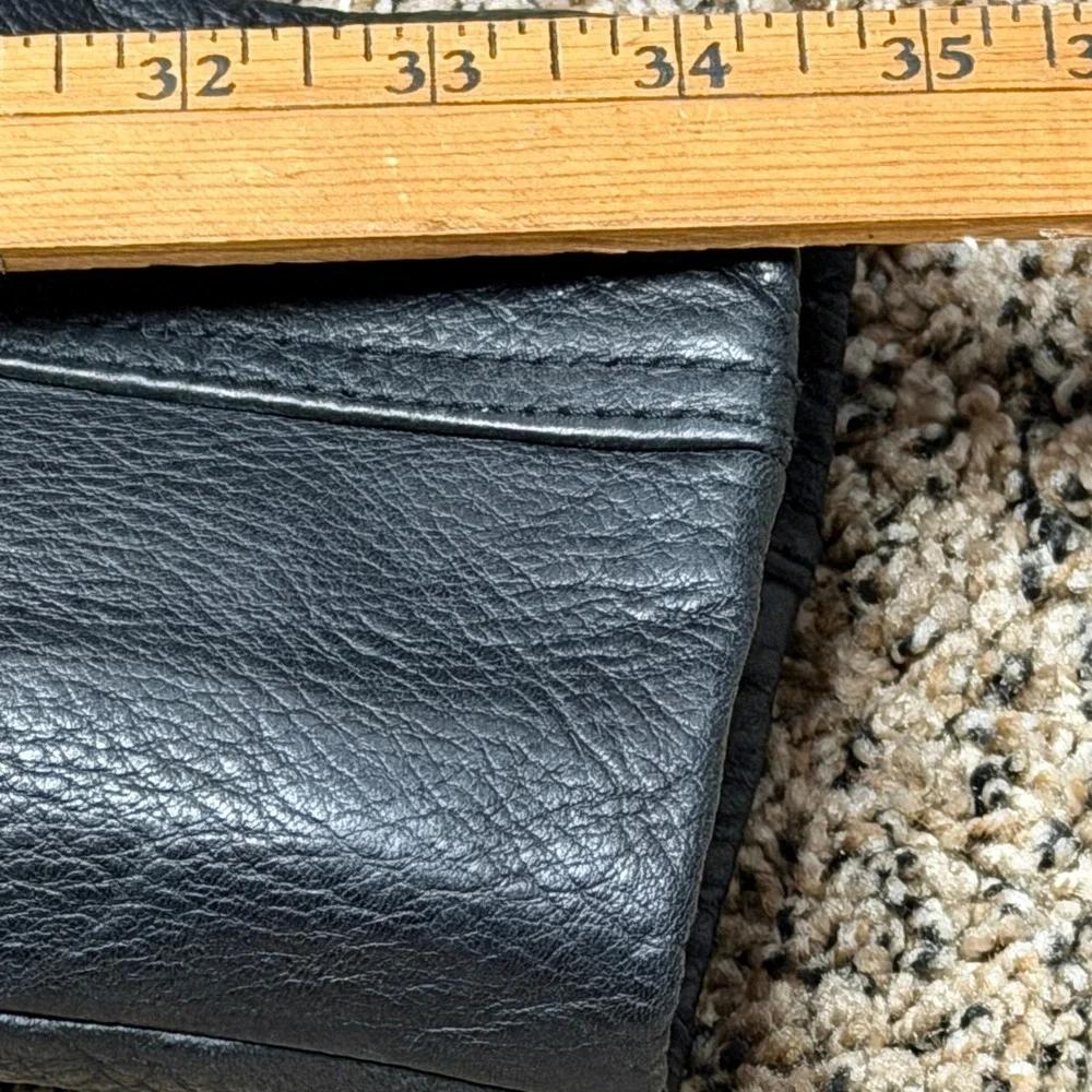 Calvin Klein‎ Black Leather Jacket Men's XXL Soft Quilt Lined Classic